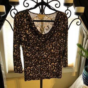 Michael Kors Animal print blouse top PETITE SMALL